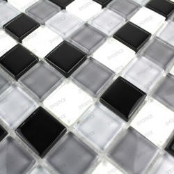 Mosaic tiles glass bathroom shower noir-mix