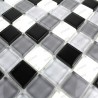 Mosaique carrelage verre salle de bain douche noir-mix