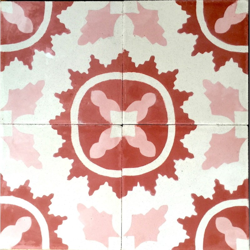 Cement tiles 1sqm model ferret-rouge