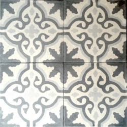 carreaux ciment anciens 1m2  modele flore-gris