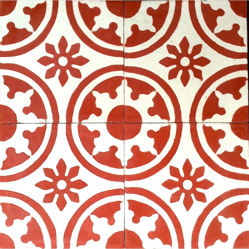 Cement tiles 1sqm model palma-rouge