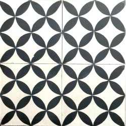 carreaux ciment sol et mur 1m2  modele sampa-noir