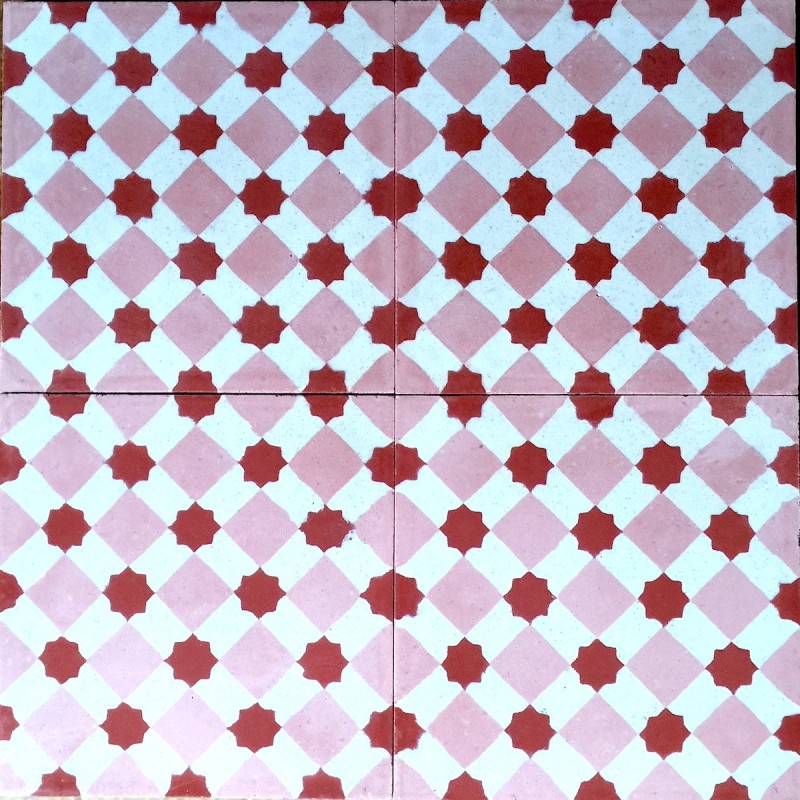 Cement tiles 1sqm model frizy-rouge