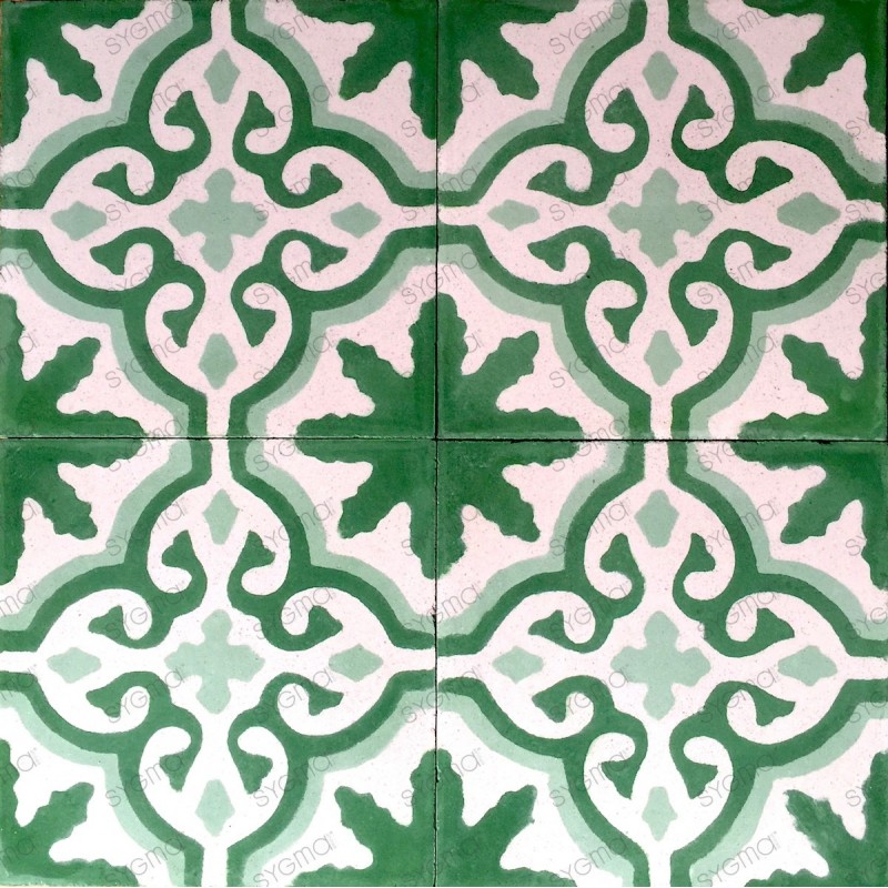 Cement tiles 1sqm model flore-vert