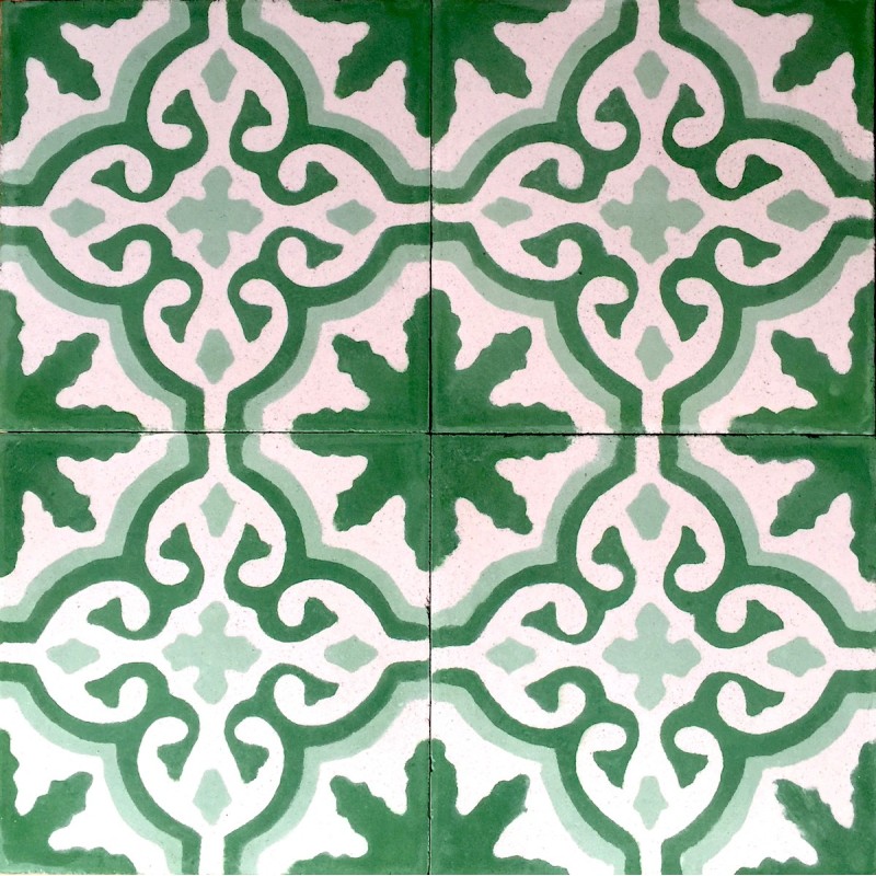 Cement tiles 1sqm model flore-vert