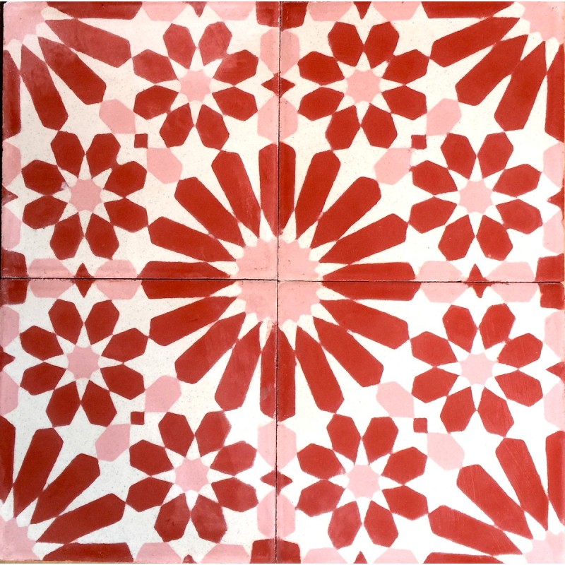 Cement tiles 1sqm model anso-rouge