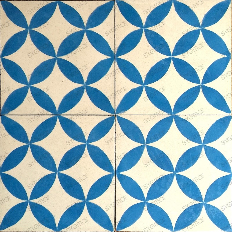 Cement tiles 1sqm model sampa-bleu