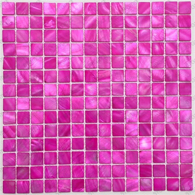 mosaic of Pearl tile shower bath Pearl Nacarat Rose