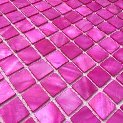 mosaic of Pearl tile shower bath Pearl Nacarat Rose