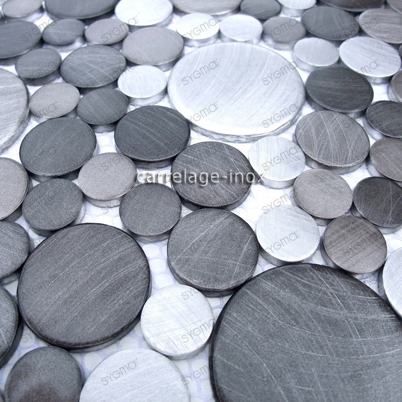 backsplash kitchen aluminium mosaic shower aluminium 1 sqm loop-grey