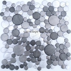 mosaico aluminio frente cocina ducha baño 1m2 cm-loop-gris