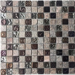 Mosaique de pierre pas cher pour mur modele 1m-stacka