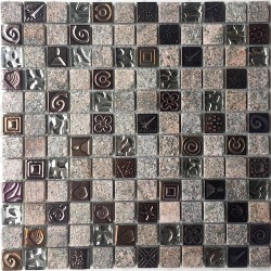 plate of stone mosaic wall and floor 1sqm model STACKA