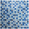 Mosaique bleu de verre et pierre Dimas