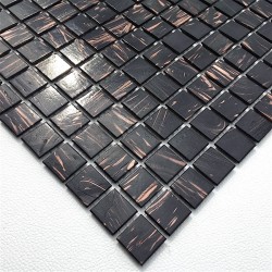 mosaique patedeverre salledebain et douche vitro-noir