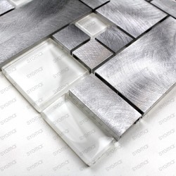 Mosaique carrelage aluminium mur et sol aspen