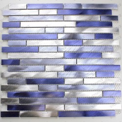 Mosaique en aluminium pour mur cuisine et salle de bain blend-bleu