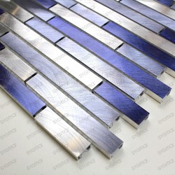 mosaico aluminio frente cocina ducha baño cm-blend-bleu