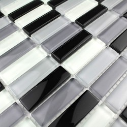 carrelage verre mosaique Rectangular Noir