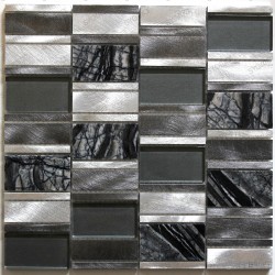 mosaico aluminio frente cocina ducha baño 1m Albi Gris