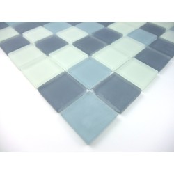 Mosaique carrelage verre 1 plaque MAT GRIS