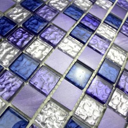 mosaique aluminium et verre modele NOMADE VIOLET