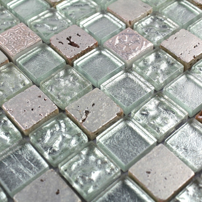 MOSAICO DE VIDRIO Y PIEDRA, AZULEJO DE VIDRIO Y PIERDA, 1 PLACA MODELO METALIC BLEU MOSAICO DE VIDRIO Y PIEDRA, AZULEJO DE VIDRIO Y PIERDA, 1 PLACA MODELO METALIC BLEU