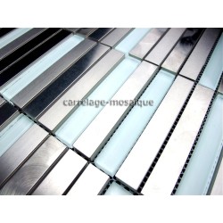 carrelage inox et verre mosaique credence MULTILINER