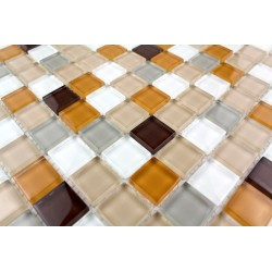 Mosaique carrelage verre 1 plaque HONEY