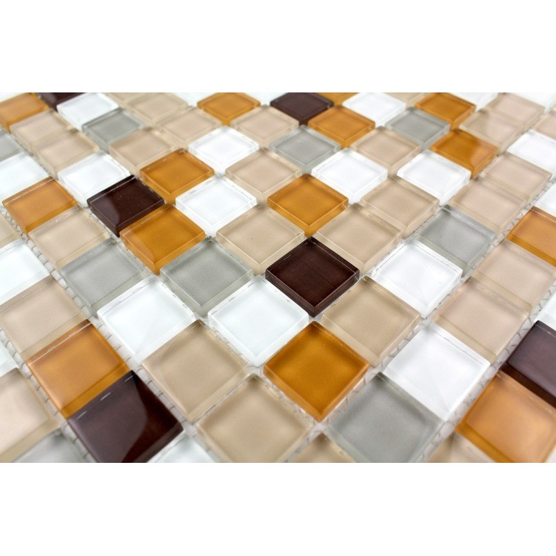 Mosaique carrelage verre 1 plaque HONEY