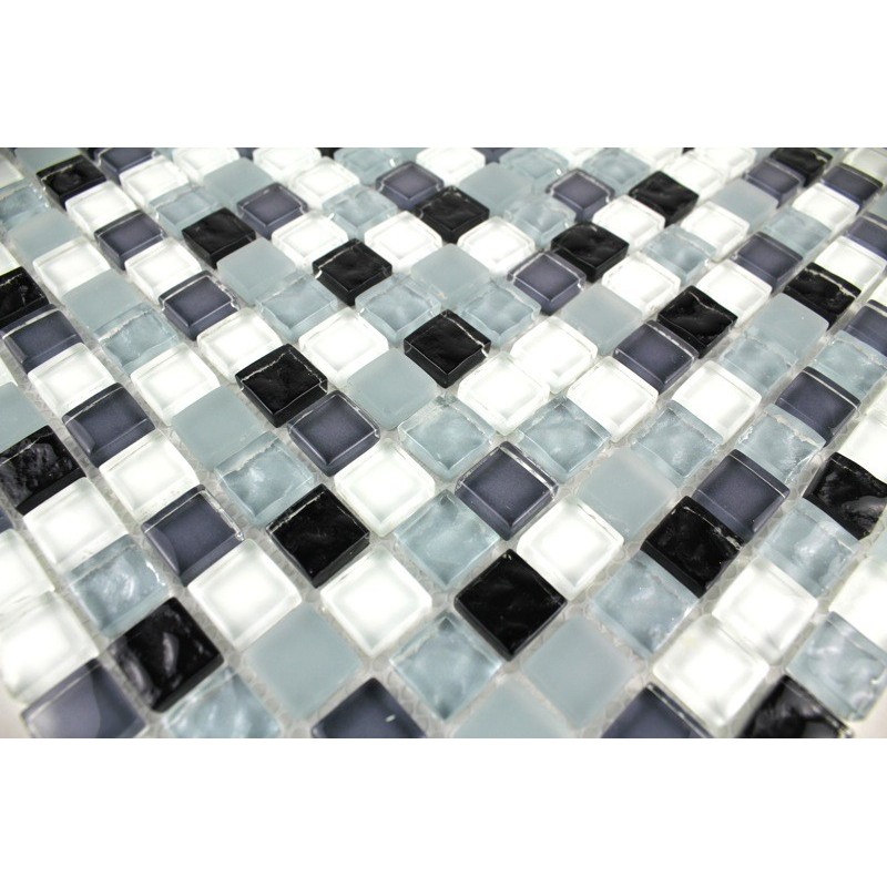 Carrelage mosaique verre salle de bain 1 plaque OPUS NOIR Carrelage mosaique verre salle de bain 1 plaque OPUS NOIR