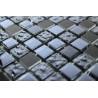 Mosaique carrelage verre 1 plaque NOIR MIX