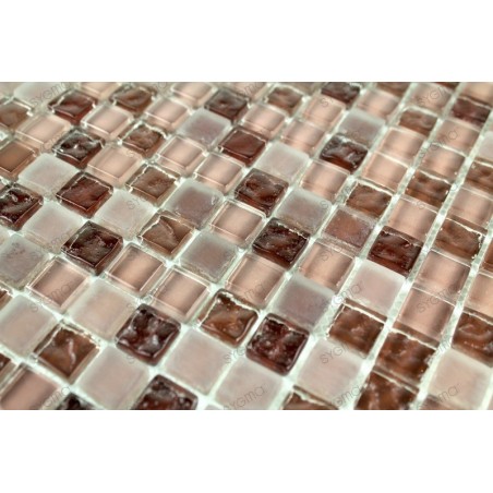 Mosaique carrelage verre 1 plaque NOIR MIX