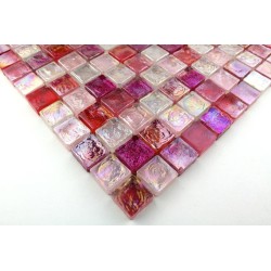 Mosaique carrelage verre 1 plaque ZENITH ROSE