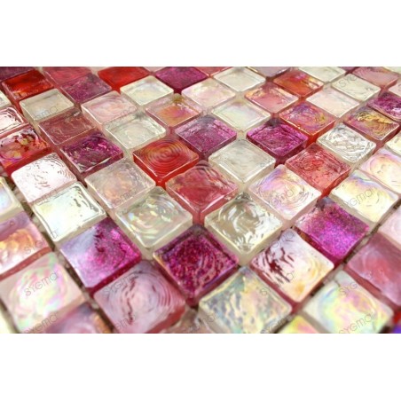 Mosaique carrelage verre 1 plaque ZENITH ROSE