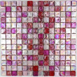 Mosaique carrelage verre 1 plaque ZENITH ROSE