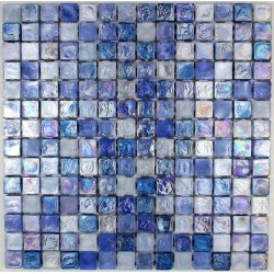Mosaique carrelage verre 1 plaque ZENITH BLEU