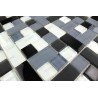 Mosaique verre pour douche italienne hammam Cubic noir 1m2