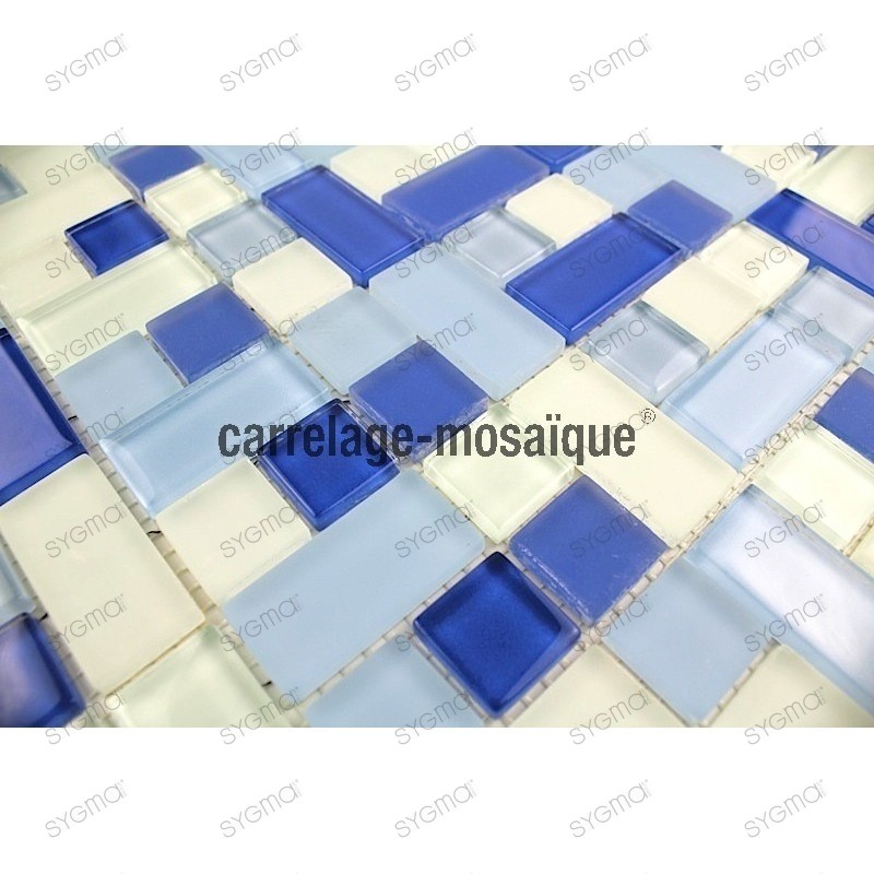 suelo mosaico cristal ducha baño frente cocina 1m2 Cubic Bleu