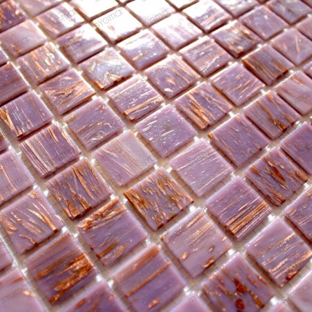 Mosaique pate de verre douche salle de bain vitro rose 1m2