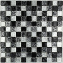 Mosaic tiles glass 1sqm lux noir 23