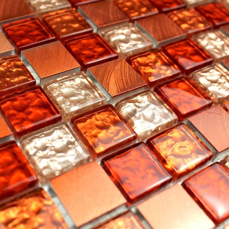 Mosaique aluminium nomade orange 1m2