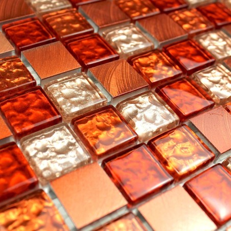 Mosaico de aluminio para cocina ducha nomade orange 1m2 Mosaico de aluminio para cocina ducha nomade orange 1m2