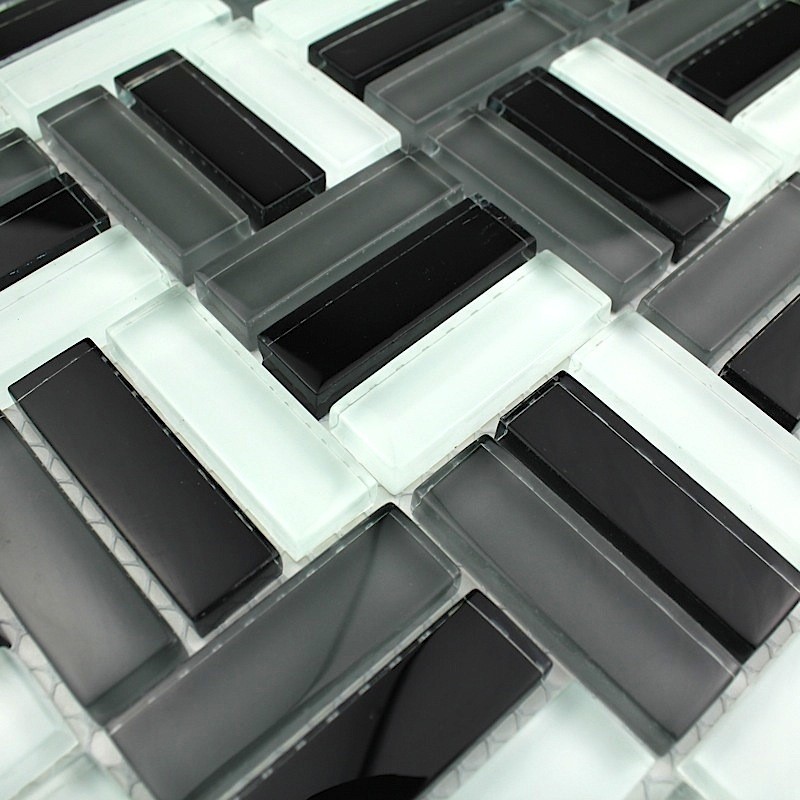 Mosaic tiles glass city noir 1sqm