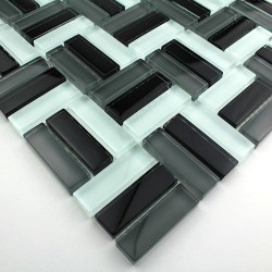 Mosaique verre douche italienne hammam city noir 1m2