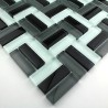 Mosaique verre douche italienne hammam city noir 1m2