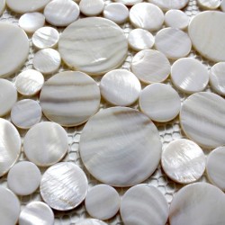 Mosaic mother of pearl redondo blanc 1sqm