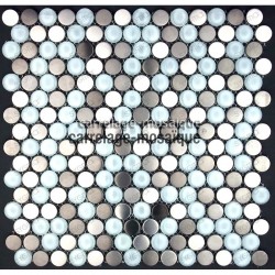 sample of stainless stell mosaic for splashback Multi round