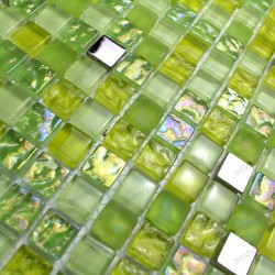 echantillon mosaique de verre douche italienne Harris vert