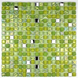 echantillon mosaique de verre douche italienne Harris vert
